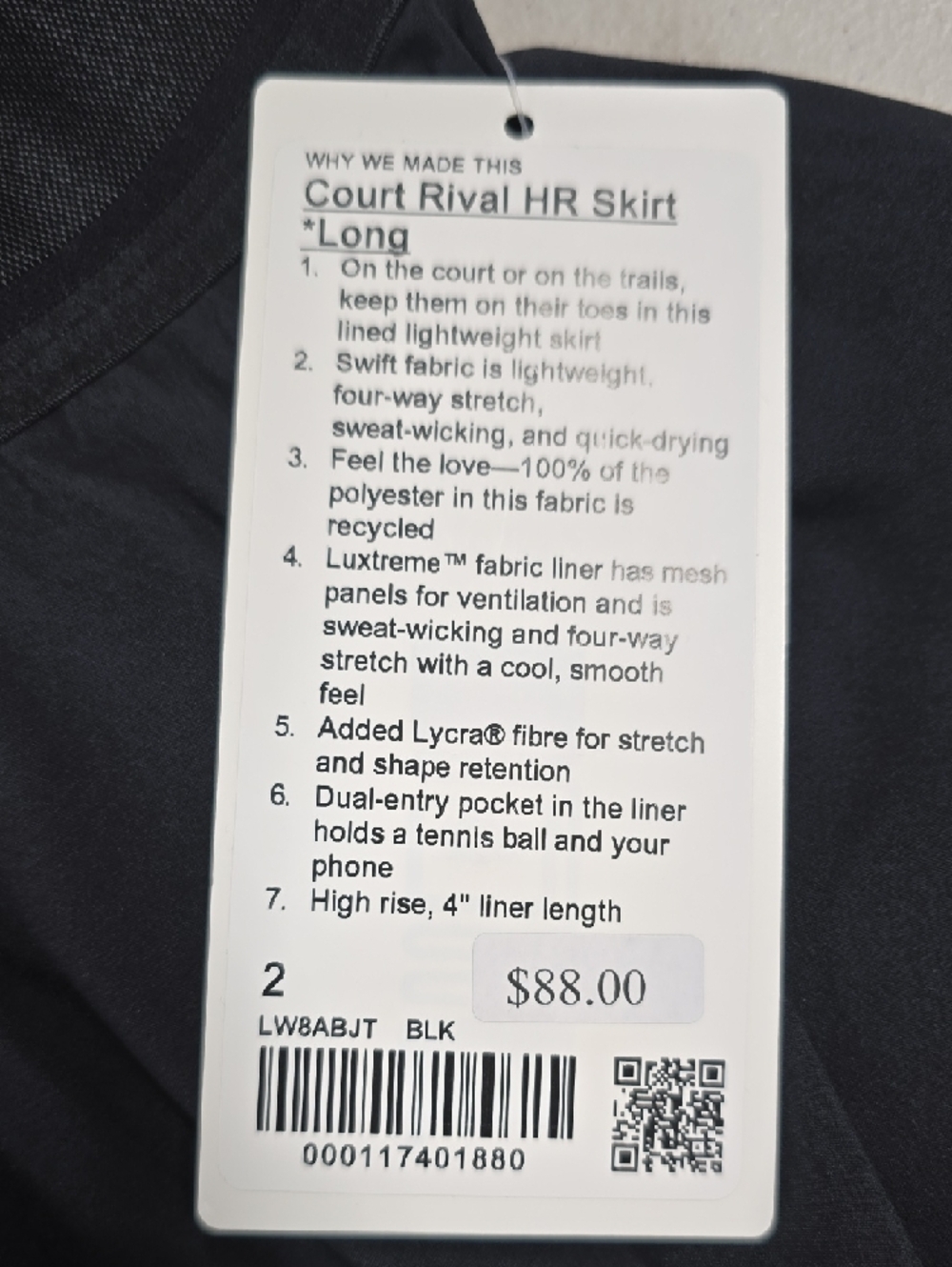 Lululemon Court Rival HR Skirt *Long - Picture 2 of 3